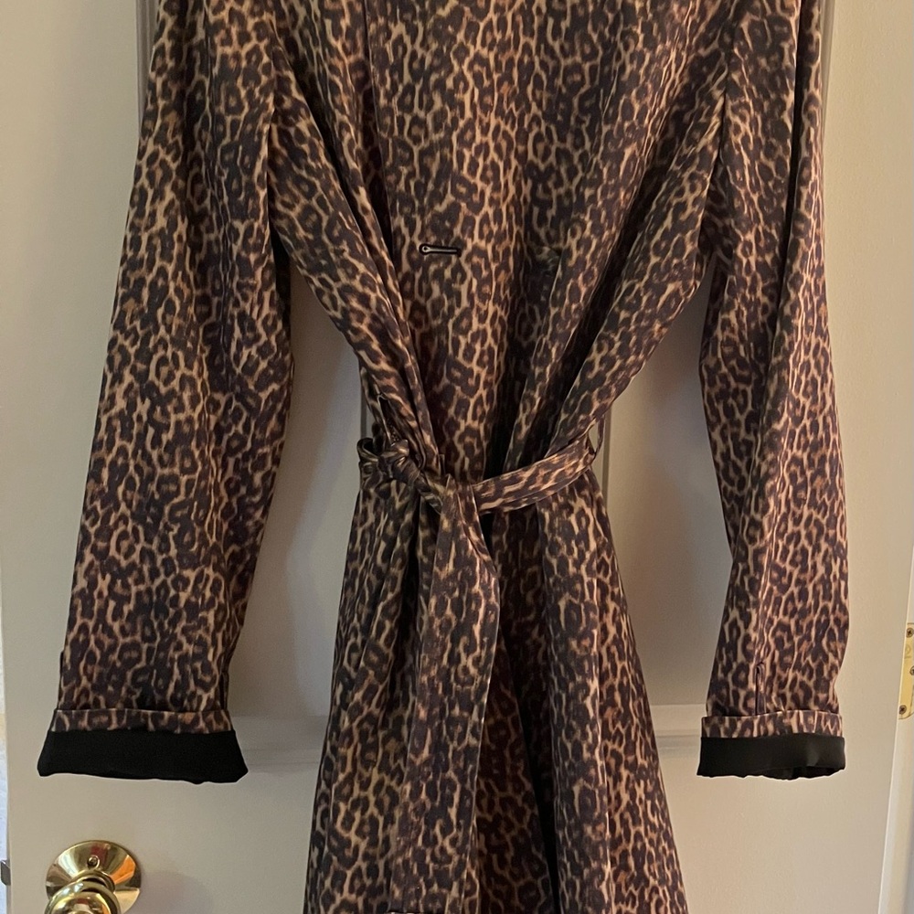TALBOTS LEOPARD PRINT TRENCH COAT